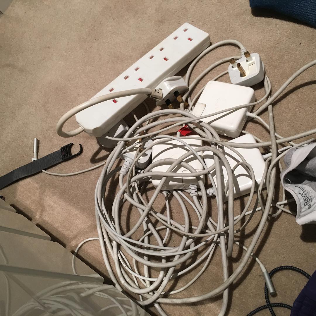 Cable mess. When are we getting wifi power?