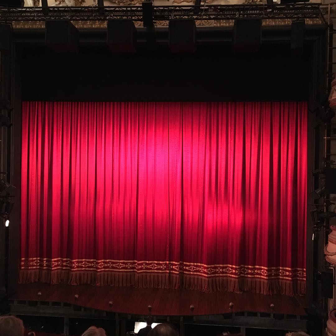 Noel Coward Theatre waiting for the curtain to go up. Yay