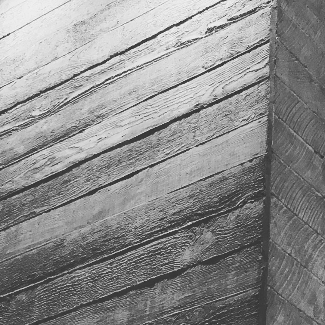 I wonder if the people making the wooden casings for the concrete at the National Theatre knew it would eventually become a design element highlighted with spotlighting?