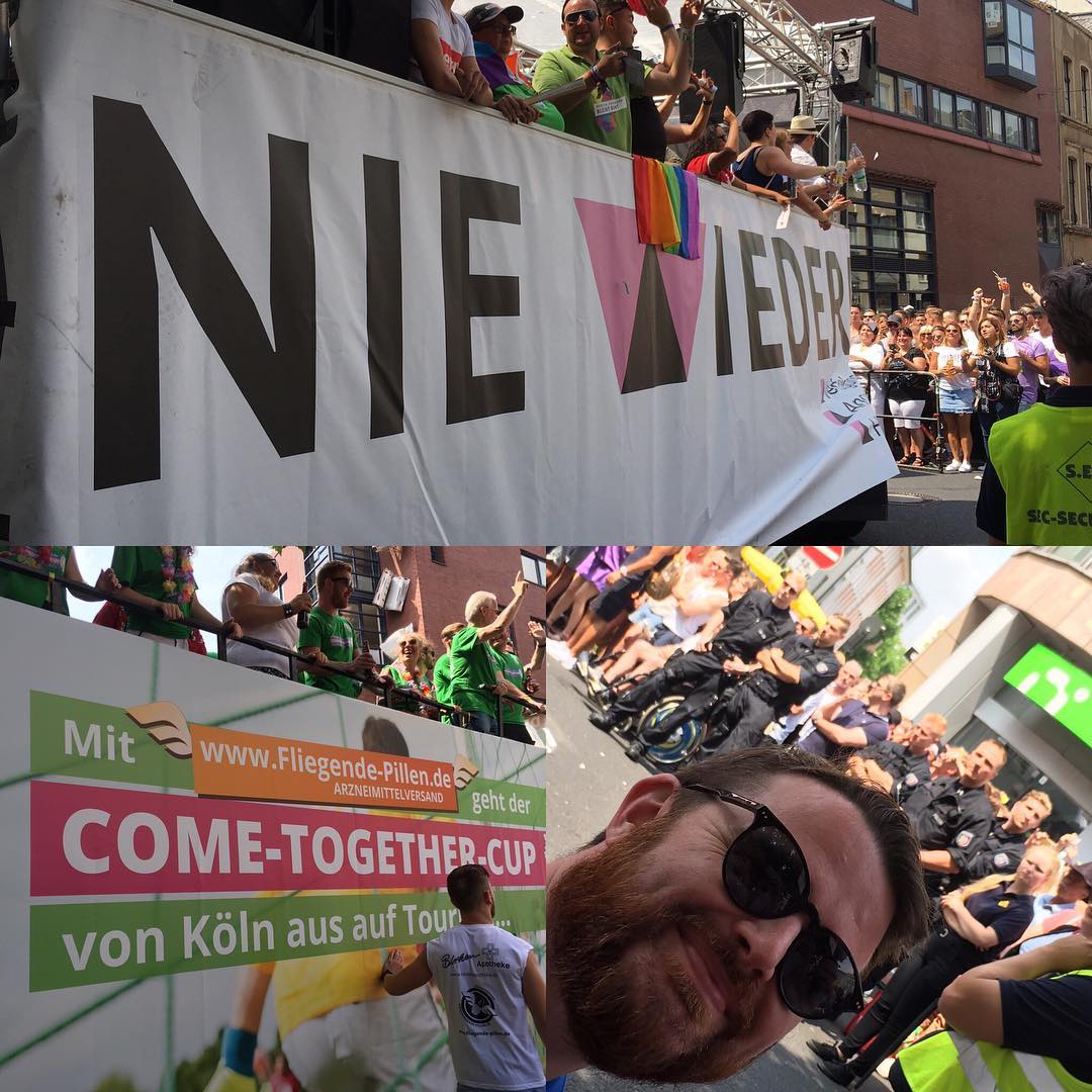 Cologne Pride is amazing!!!! #‪CSDKoeln‬ also did I mention the polizei? Woof! 🐾 🏳️‍🌈🇩🇪🎉