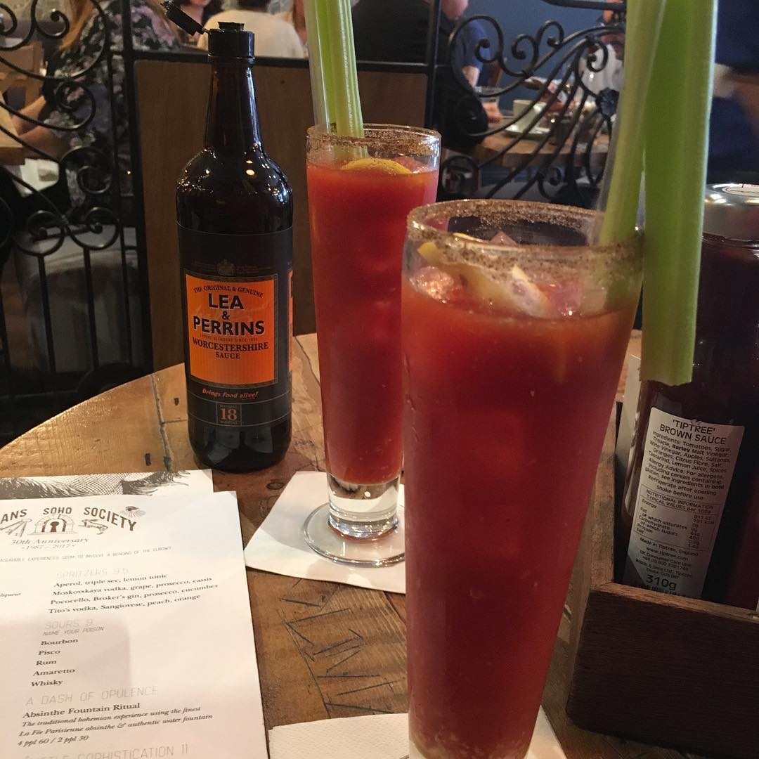 Tiny Bloody Mary or huge Lea & Perrins?