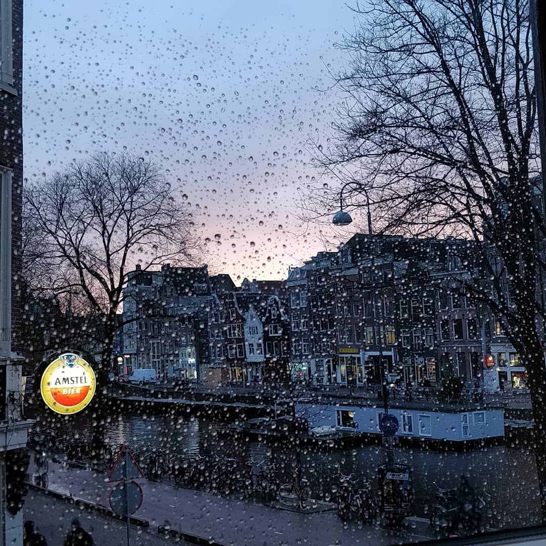 Sunset after the rain in Amsterdam