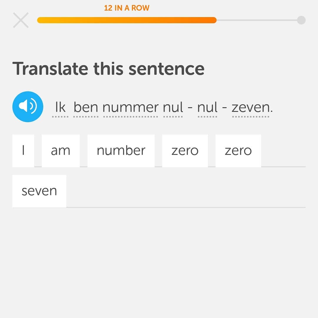 The name's Bond. James Bond. Sounds a lot better than Ik ben nummer nul nul zeven