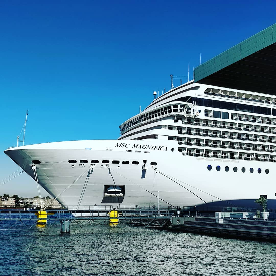 When the ship is as tall as the building.