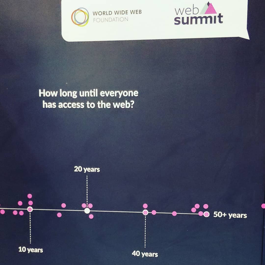 That one on the far right. That's me. We can't even get everyone access to clean water. #websummit
