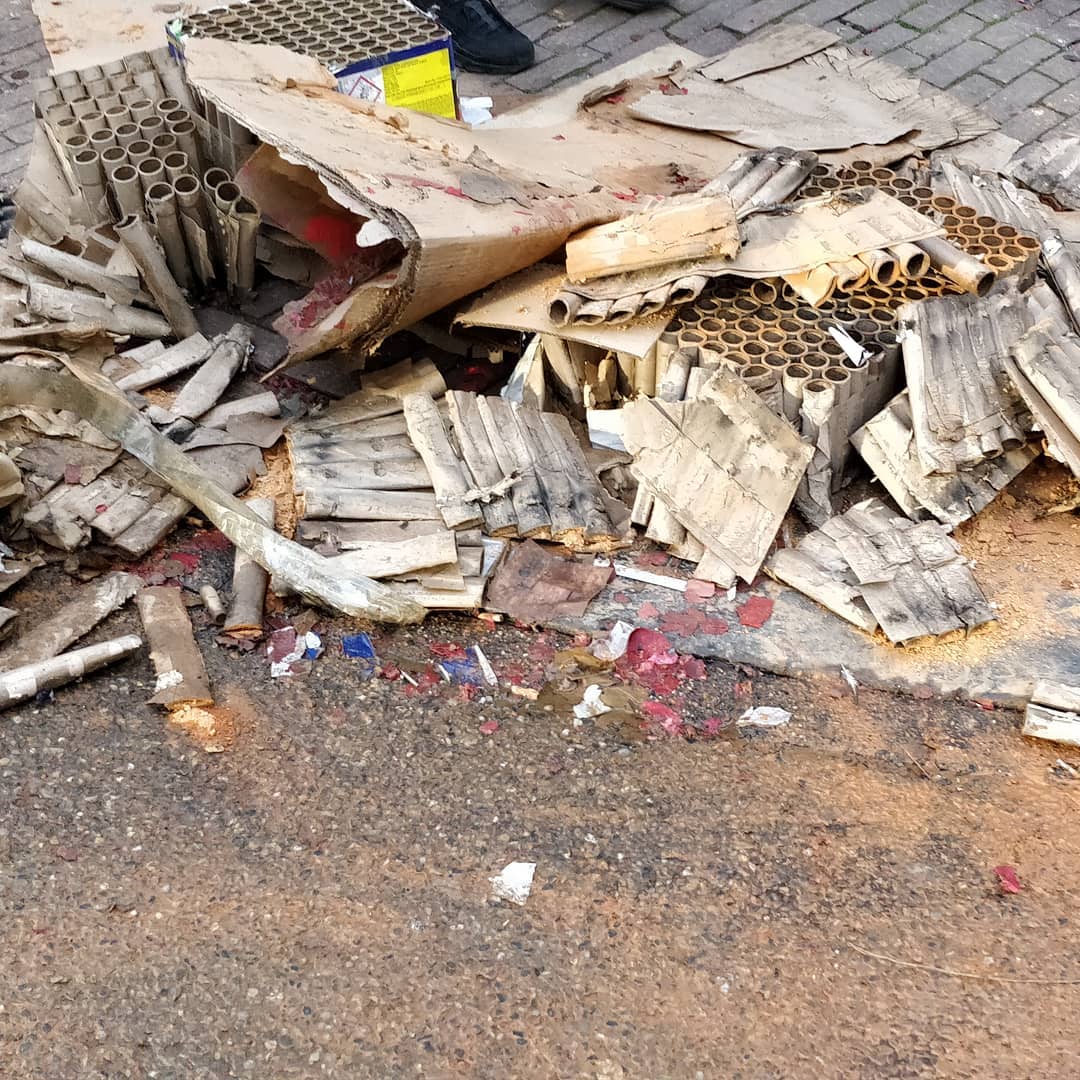 Firework debris!