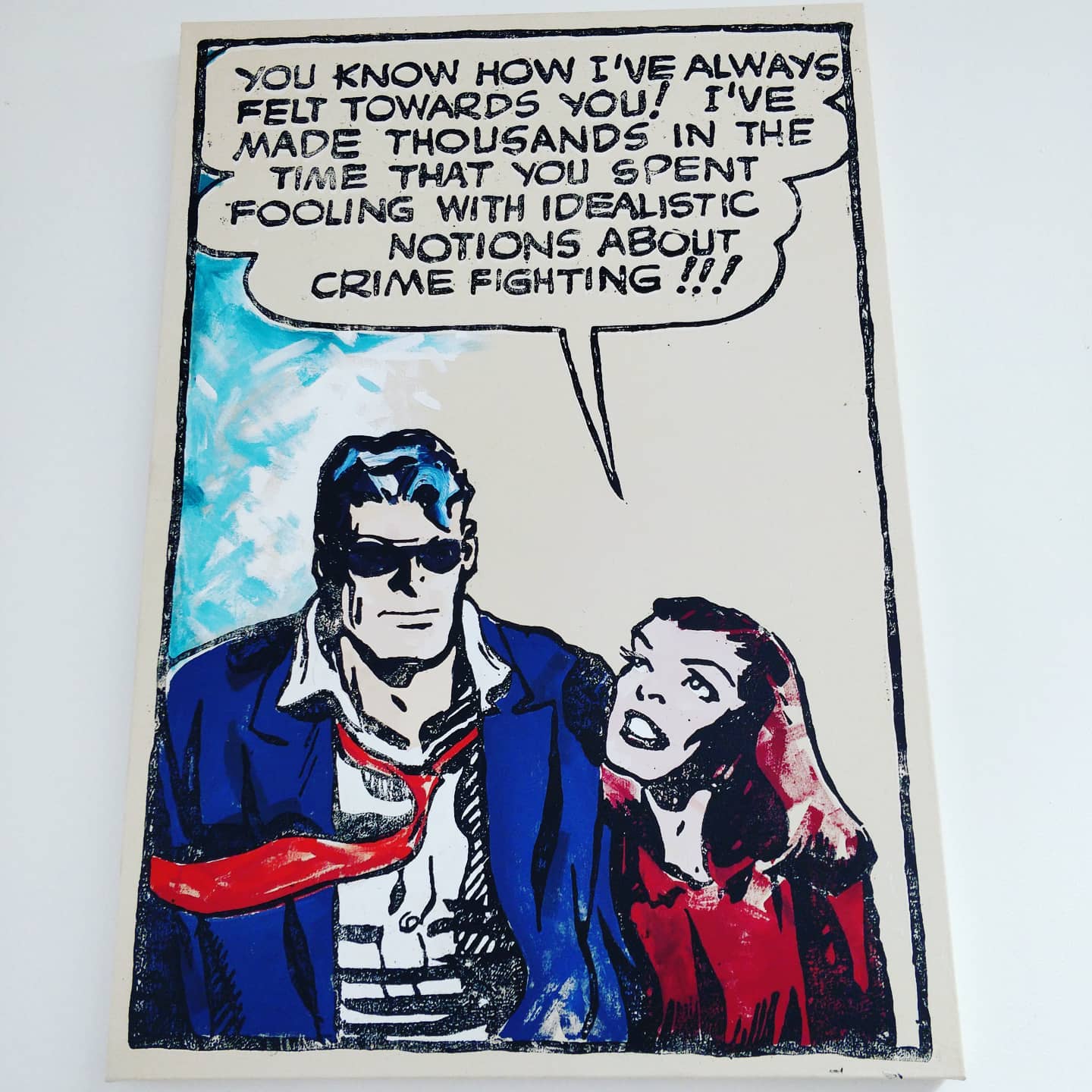 We are lucky enough to have some very talented friends who are also creative so we have some great art at home. This print is by a good friend Charlie. You can read about how he made it here - http://j.mp/2SCGdtx