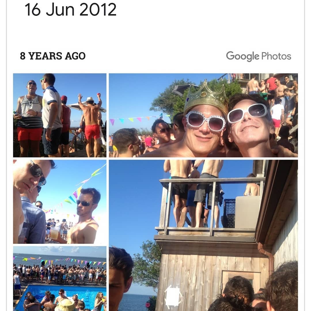 Google photos reminding me it's 8 years since I accidentally gatecrashed a fancy A-Gay pool party on Fire Island. I was brought by someone who was invited so it wasn't as bad as it initially sounds. It definitely wasn't the pool party I was meant to be at though. #throwbacktuesday #tbt