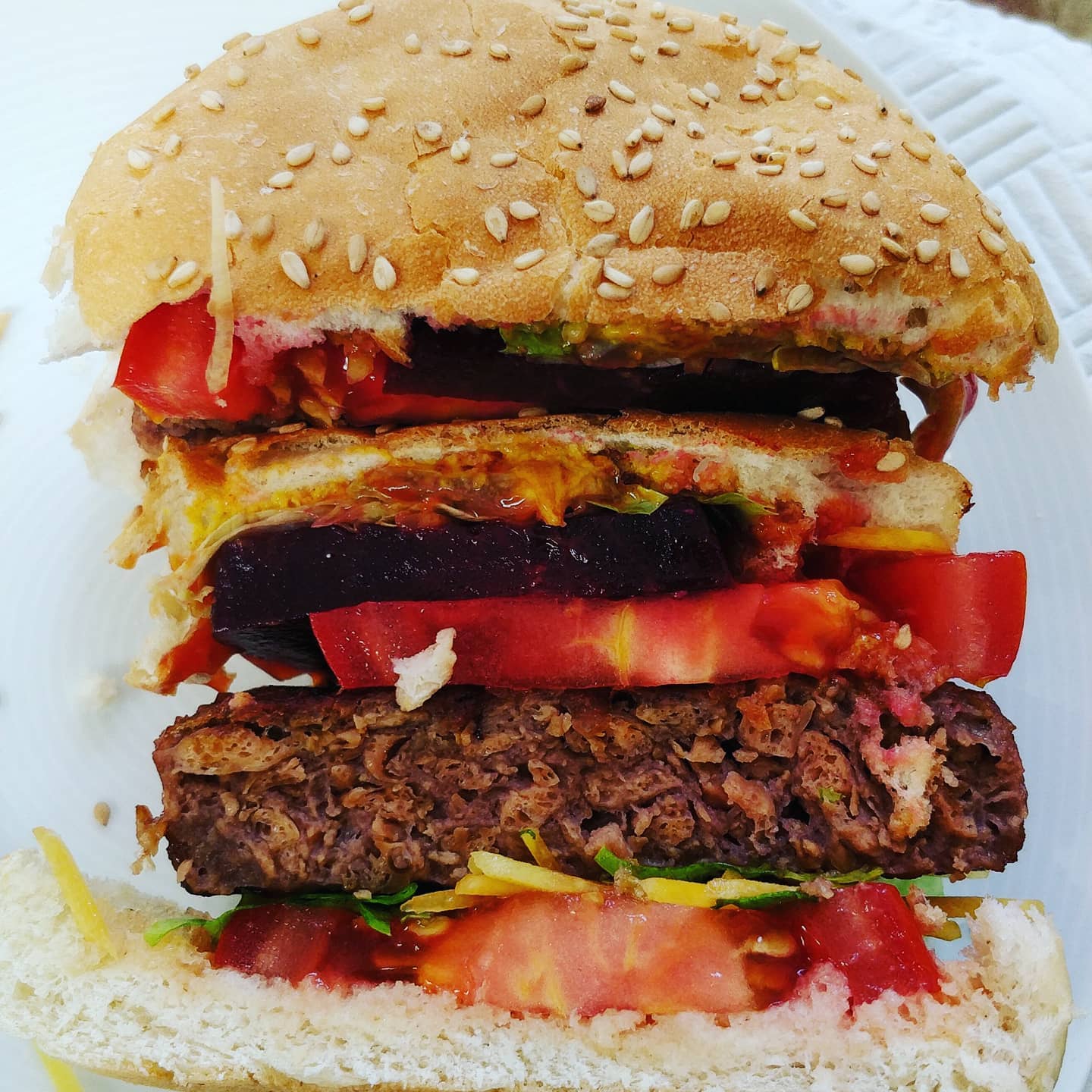 Channeling my inner antipodean with beetroot on my beyond burger for lunch.